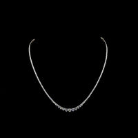 14K White Gold 16.5" Graduated Riviera Necklace with Lab-Grown Round Brilliant Diamonds - 5.14 Carats Total Diamond Weight, E-F Color, VS Clarity - Covaloro Fine Jewelry