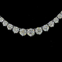 14K White Gold 16.5" Graduated Riviera Necklace with Lab-Grown Round Brilliant Diamonds - 5.14 Carats Total Diamond Weight, E-F Color, VS Clarity - Covaloro Fine Jewelry