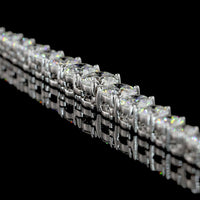14K White Gold 16.5" Graduated Riviera Necklace with Lab-Grown Round Brilliant Diamonds - 5.14 Carats Total Diamond Weight, E-F Color, VS Clarity - Covaloro Fine Jewelry