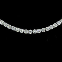 14K White Gold 16.5" Tennis Necklace with 161 Prong-Set Round Lab Diamonds - E-F Color, VS Clarity - 10.60 Carat Total Diamond Weight - Covaloro Fine Jewelry
