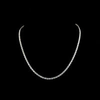 14K White Gold 16.5" Tennis Necklace with East-West Oval Cut Lab Diamonds - 11.47 Carats Total Diamond Weight, E-F Color VS Clarity - Covaloro Fine Jewelry