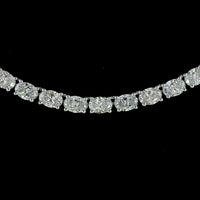 14K White Gold 16.5" Tennis Necklace with East-West Oval Cut Lab Diamonds - 11.47 Carats Total Diamond Weight, E-F Color VS Clarity - Covaloro Fine Jewelry