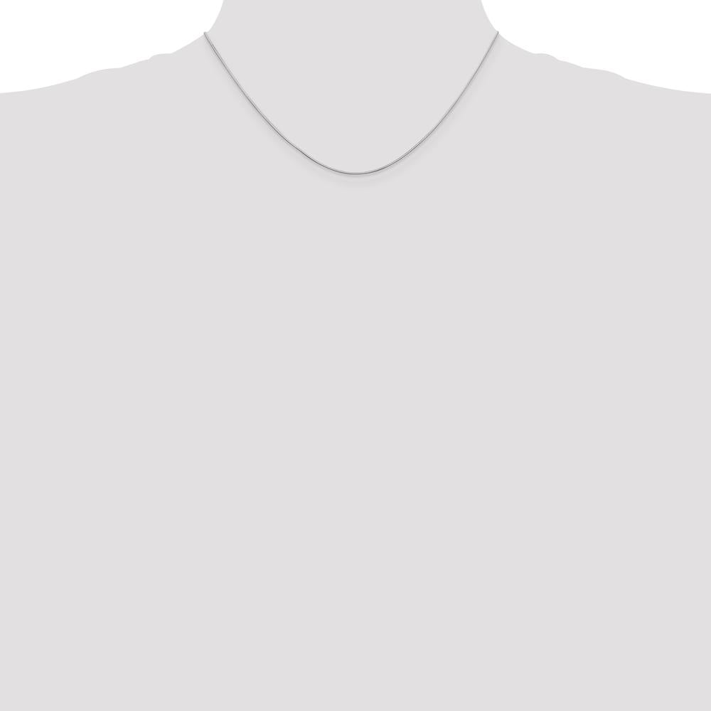 14K White Gold 16" .6mm Octagonal Snake Chain with Lobster Clasp - Polished Finish by Oro Pregiato