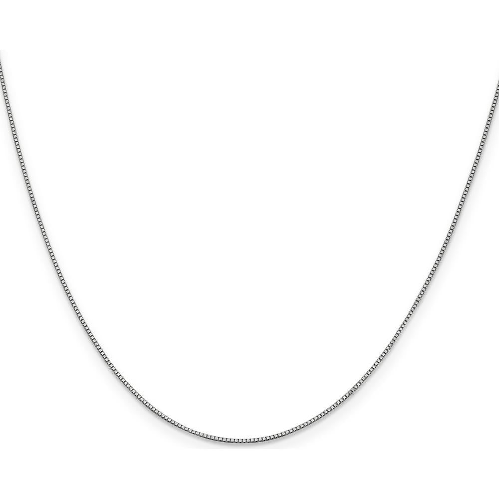 14K White Gold 16" Box Chain Necklace with Lobster Clasp by Oro Pregiato