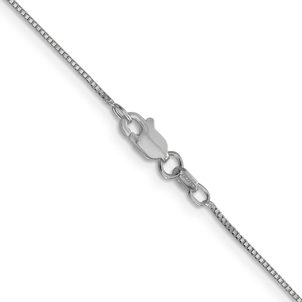 14K White Gold 16" Box Chain Necklace with Lobster Clasp by Oro Pregiato