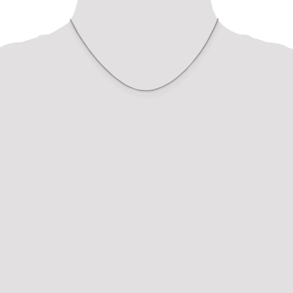 14K White Gold 16" Box Chain Necklace with Lobster Clasp by Oro Pregiato