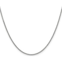 14K White Gold 16" Cable Link Chain Necklace with Lobster Clasp - Rhodium Plated Polished Finish by Oro Pregiato