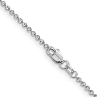 14K White Gold 16" Cable Link Chain Necklace with Lobster Clasp - Rhodium Plated Polished Finish by Oro Pregiato