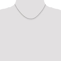 14K White Gold 16" Cable Link Chain Necklace with Lobster Clasp - Rhodium Plated Polished Finish by Oro Pregiato
