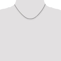 14K White Gold 16" Cable Link Chain with Lobster Clasp - Polished 2.4mm by Oro Pregiato
