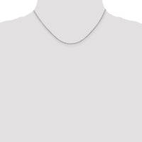 14K White Gold 16" Cable Link Chain with Lobster Clasp - Polished Finish by Oro Pregiato