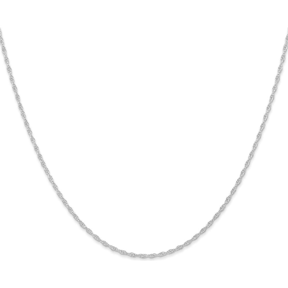 14K White Gold 16" Cable Rope Chain with Spring Ring Clasp