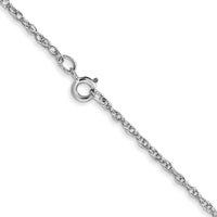 14K White Gold 16" Cable Rope Chain with Spring Ring Clasp
