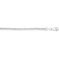 14K White Gold 16" Diamond-Cut 3.3mm Fancy Ice Chain Necklace by Orozza Fine Jewelry