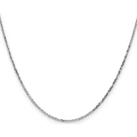 14K White Gold 16" Diamond-Cut Cable Link Necklace with Lobster Clasp by Oro Pregiato