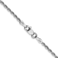 14K White Gold 16" Diamond-Cut Rope Chain with Lobster Clasp - 1.85mm Width by Oro Pregiato