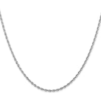 14K White Gold 16" Diamond-Cut Rope Chain with Lobster Clasp by Oro Pregiato
