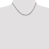14K White Gold 16" Flat Beveled Curb Chain with Lobster Clasp - 2.9mm Width by 0