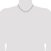 14K White Gold 16-Inch Beveled Paperclip Chain with Lobster Clasp by Oro Pregiato