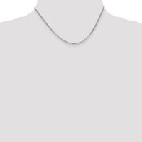 14K White Gold 16-Inch Flat Beveled Curb Chain - Polished Finish by 0