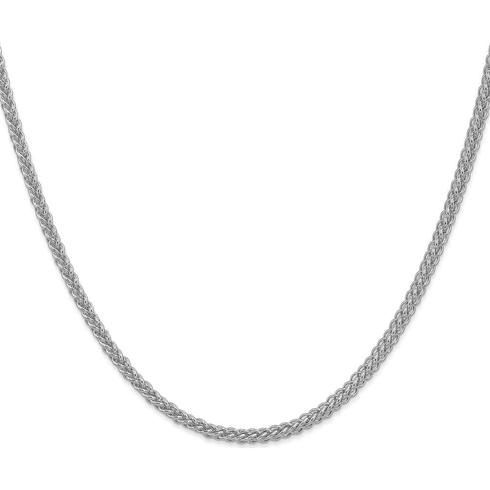 14K White Gold 16-Inch Semi-Solid 3-Wire Wheat Chain - 2.6mm Width by Oro Pregiato