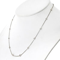 14K White Gold 16-Inch Station Necklace with 16 Diamonds - 2.07 Carat Total Diamond Weight