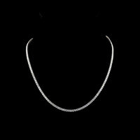 14K White Gold 16-Inch Tennis Necklace with 156 Round Brilliant Cut Lab Diamonds - 7.98 Carats Total Diamond Weight - Covaloro Fine Jewelry