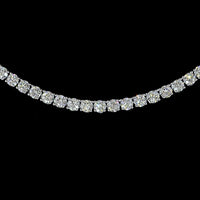 14K White Gold 16-Inch Tennis Necklace with 156 Round Brilliant Cut Lab Diamonds - 7.98 Carats Total Diamond Weight - Covaloro Fine Jewelry