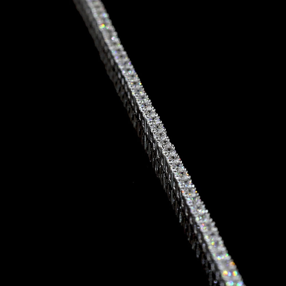 14K White Gold 16-Inch Tennis Necklace with 233 Prong-Set Round Lab Diamonds - 3.32 Total Carat Weight, E-F Color VS Clarity - Covaloro Fine Jewelry