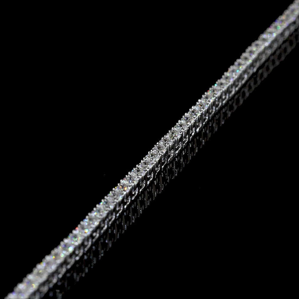 14K White Gold 16-Inch Tennis Necklace with 233 Prong-Set Round Lab Diamonds - 3.32 Total Carat Weight, E-F Color VS Clarity - Covaloro Fine Jewelry