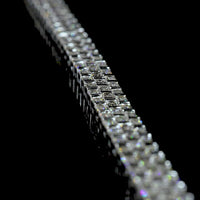 14K White Gold 16-Inch Tennis Necklace with East-West Half Bezel Set Baguette Lab Diamonds - 14.64 Carat Total Weight, E-F Color VS Clarity - Covaloro Fine Jewelry