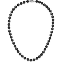 14K White Gold 16" Necklace with 7-8mm Black Akoya Pearls by Monteluci Fine Jewelry