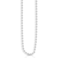14K White Gold 16" Oval Mirror Link Chain Necklace - 2.2mm Width by Orozza Fine Jewelry