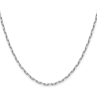 14K White Gold 16" Paperclip Chain Necklace with Beveled Edges by Oro Pregiato