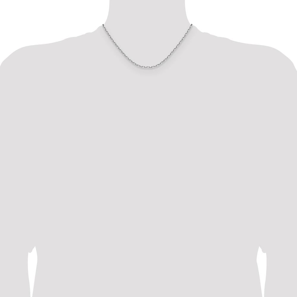 14K White Gold 16" Paperclip Chain Necklace with Beveled Edges by Oro Pregiato