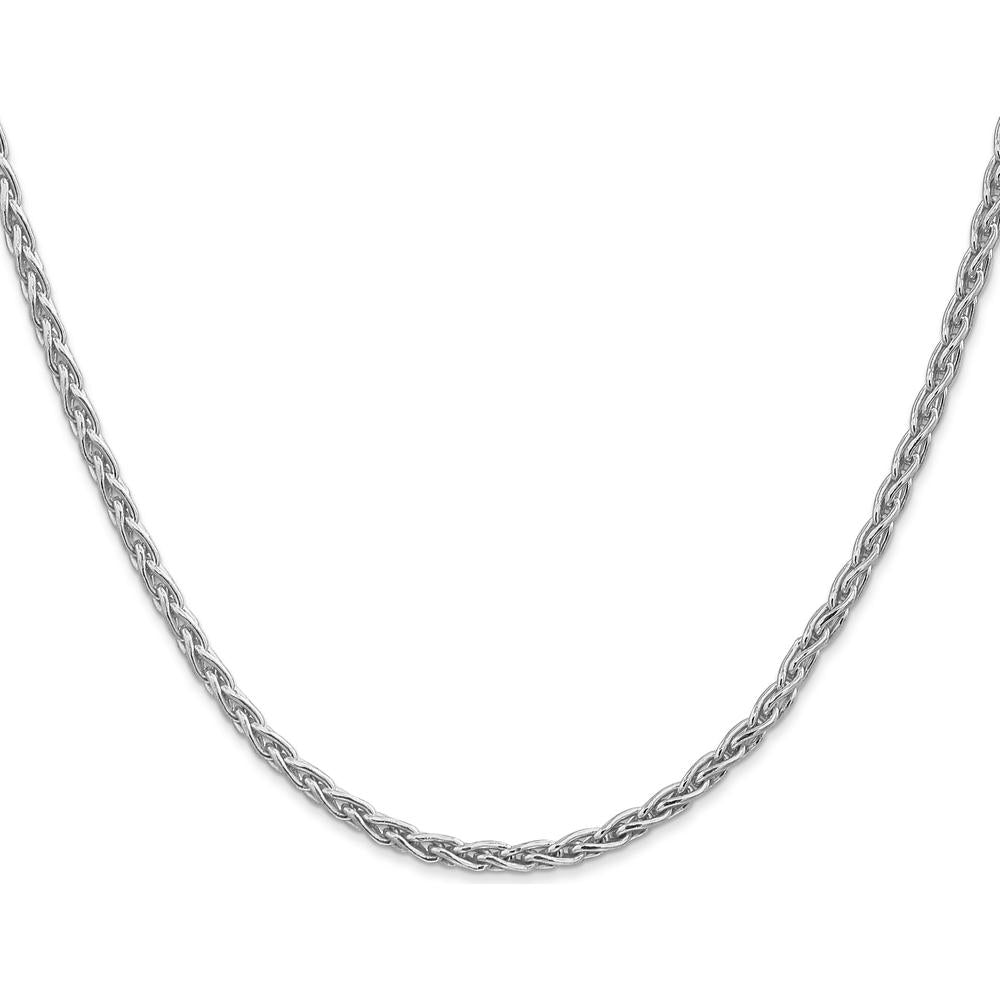 14K White Gold 16" Parisian Wheat Chain with Lobster Clasp - 4mm Width by Oro Pregiato