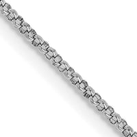 14K White Gold 16" Rolo Pendant Chain with Lobster Clasp - Polished Finish by Oro Pregiato