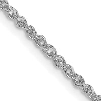 14K White Gold 16" Ropa Chain Necklace with Polished Finish and Lobster Clasp by Oro Pregiato