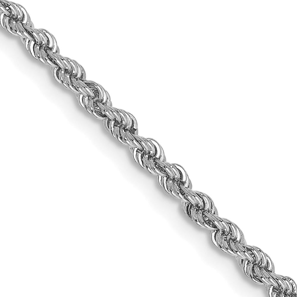 14K White Gold 16" Rope Chain with Lobster Clasp - Polished Finish by 0