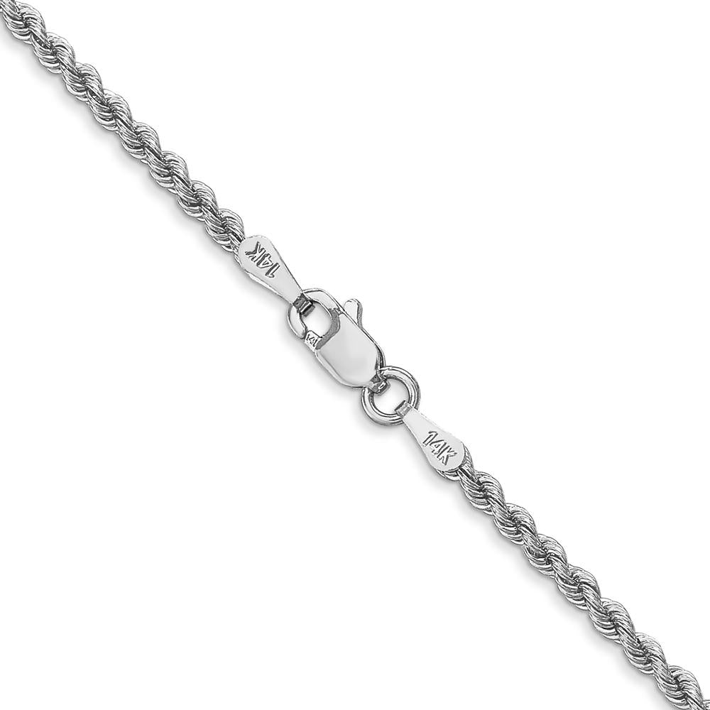 14K White Gold 16" Rope Chain with Lobster Clasp - Polished Finish by 0