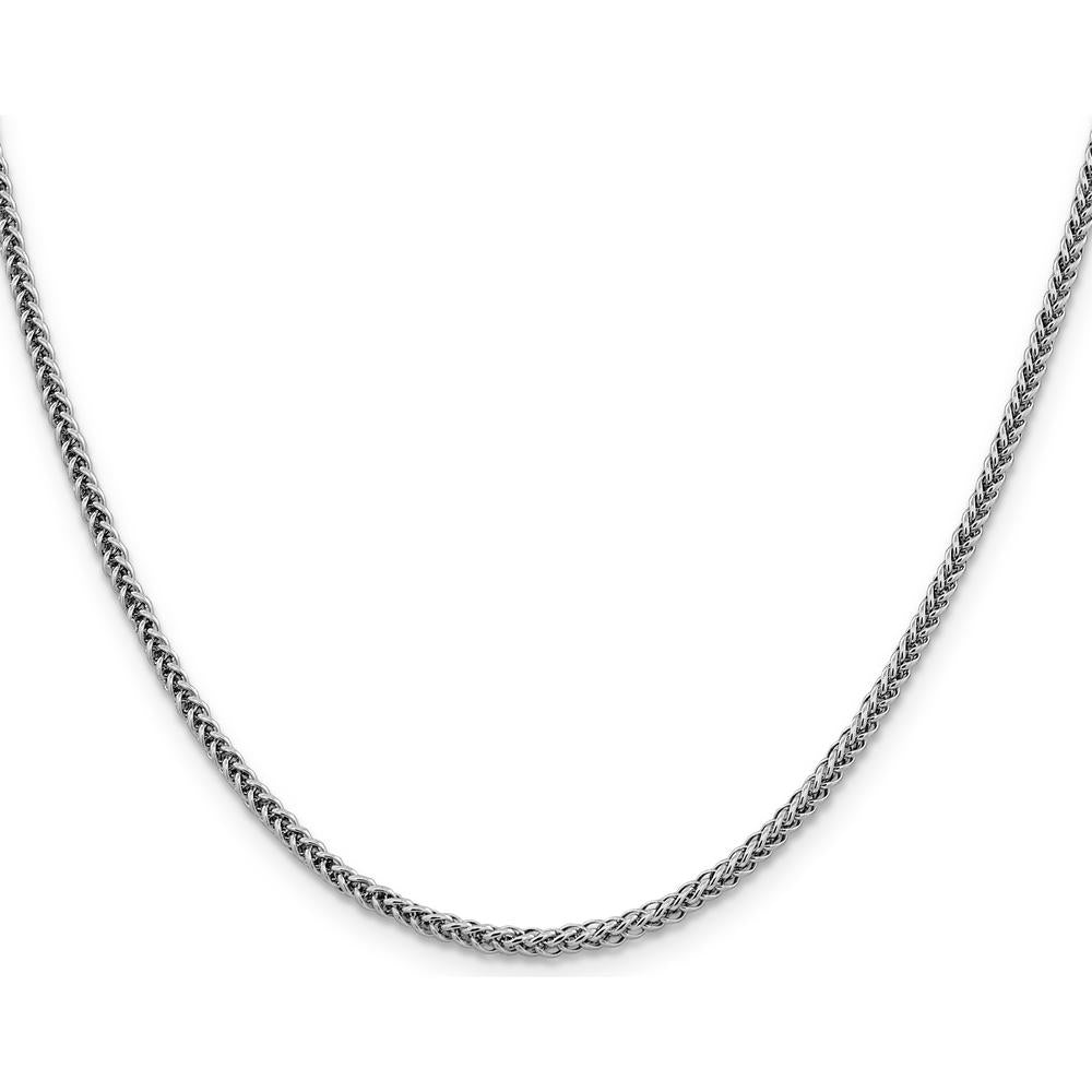 14K White Gold 16" Semi-Solid 3-Wire Wheat Chain with Lobster Clasp by Oro Pregiato