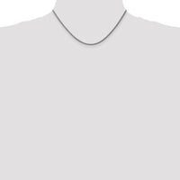 14K White Gold 16" Spiga Chain Necklace with Rhodium Plating - 1.05mm Width by Oro Pregiato