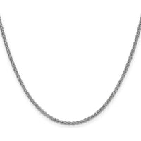 14K White Gold 16" Spiga Chain with Lobster Clasp - Polished Finish by Oro Pregiato