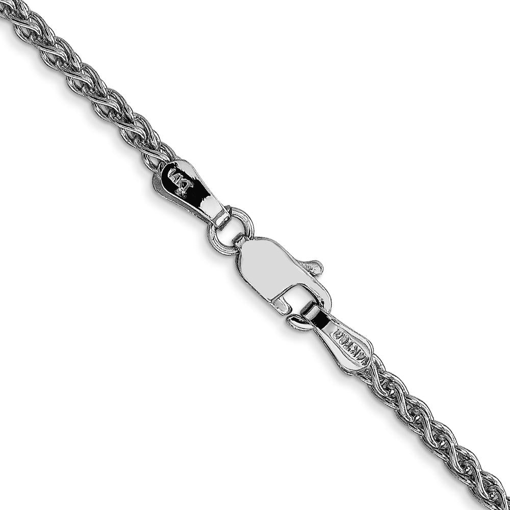 14K White Gold 16" Spiga Chain with Lobster Clasp - Polished Finish by Oro Pregiato