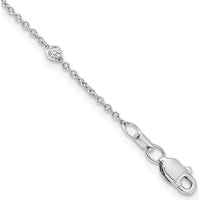 14K White Gold 16-Station Cable Chain Necklace with Bezel-Set Round Diamonds - 1/3 Carat Total Diamond Weight by Monteluci Fine Jewelry
