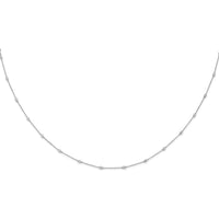 14K White Gold 16-Station Cable Chain Necklace with Bezel-Set Round Diamonds - 1/3 Carat Total Diamond Weight by Monteluci Fine Jewelry