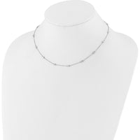 14K White Gold 16-Station Cable Chain Necklace with Bezel-Set Round Diamonds - 1/3 Carat Total Diamond Weight by Monteluci Fine Jewelry