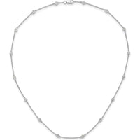 14K White Gold 16-Station Cable Chain Necklace with Bezel-Set Round Diamonds - 1/3 Carat Total Diamond Weight by Monteluci Fine Jewelry