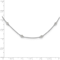 14K White Gold 16-Station Cable Chain Necklace with Bezel-Set Round Diamonds - 1/3 Carat Total Diamond Weight by Monteluci Fine Jewelry