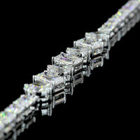 14K White Gold 16" Station Line Tennis Necklace with Mixed Shape Lab Diamonds (Emerald, Brilliant, Marquise) - 9.90 Carats Total Diamond Weight - Covaloro Fine Jewelry